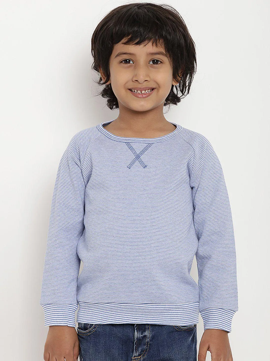 Berrytree Organic Cotton Unisex Sweatshirt Blue Stripes