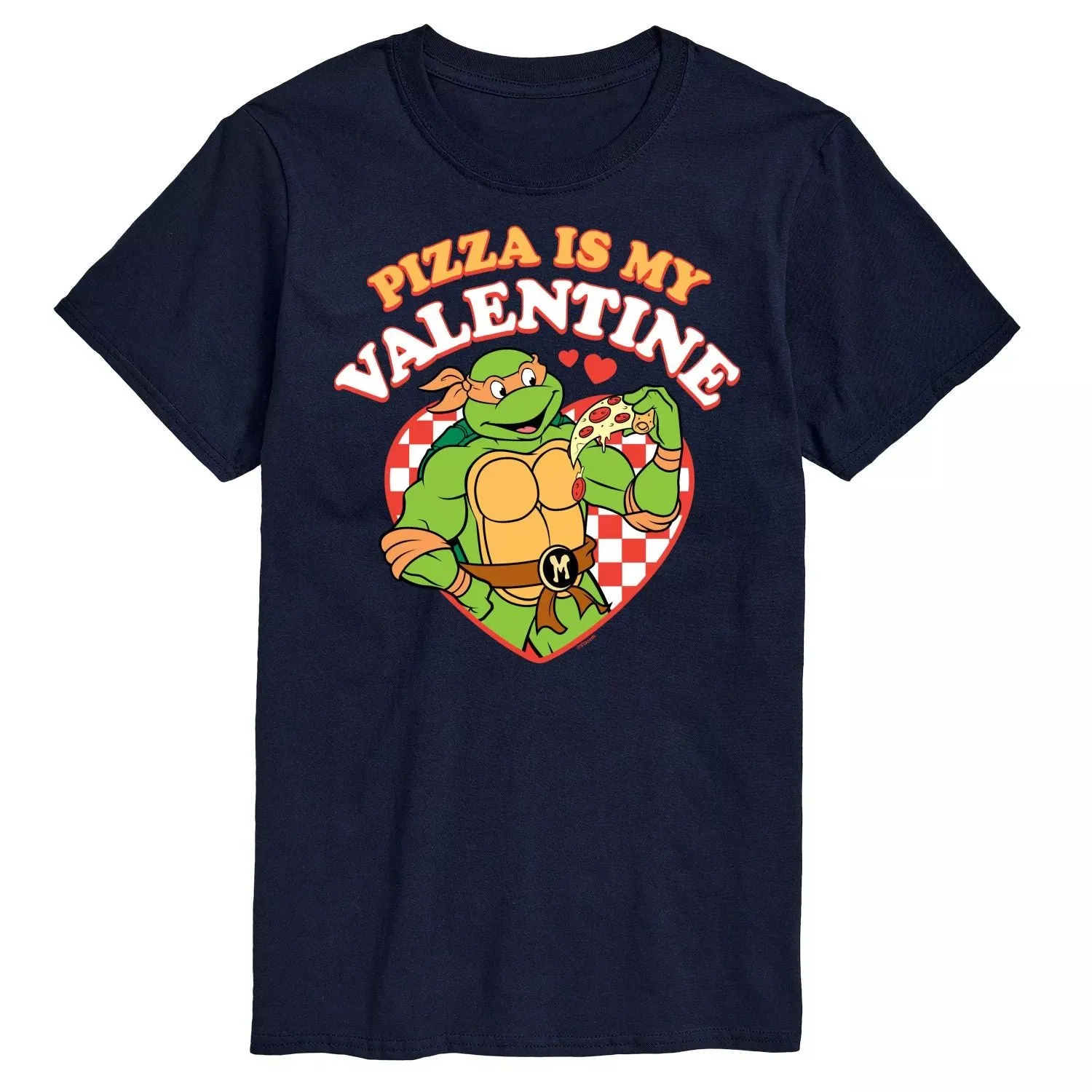 Big and Tall Teenage Mutant Ninja Turtles, "Pizza, My Valentine" T-shirt Blue Licensed Character, blue