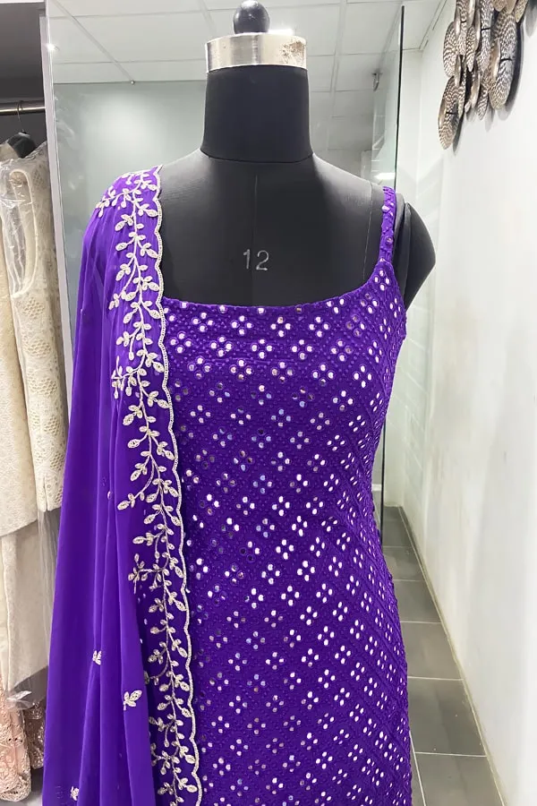 Designer Sharara Suit With Long Kurti For Girls