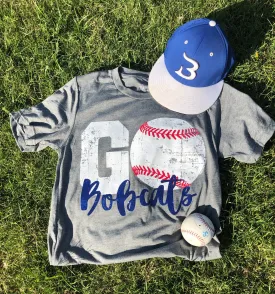 Go Bobcats Baseball Tee