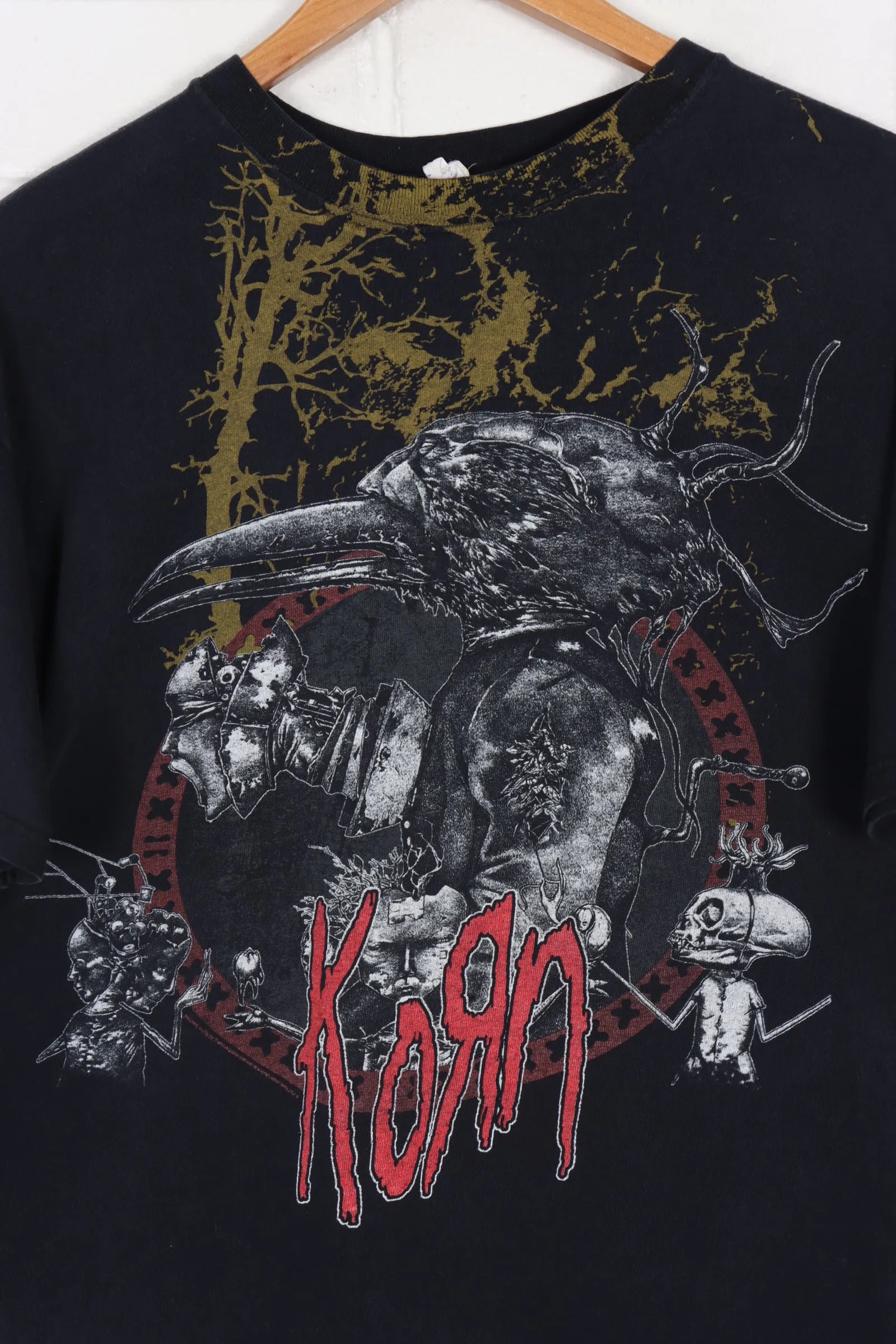 KORN Crow Skeleton 2007 Band Merch Tee (L)