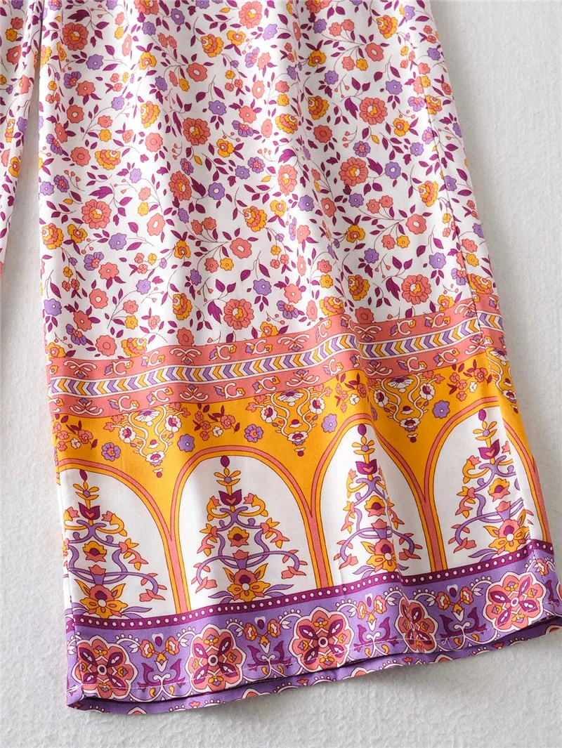 Maysoon's Boho Two Piece Set Wide Leg Pants & Crop Top