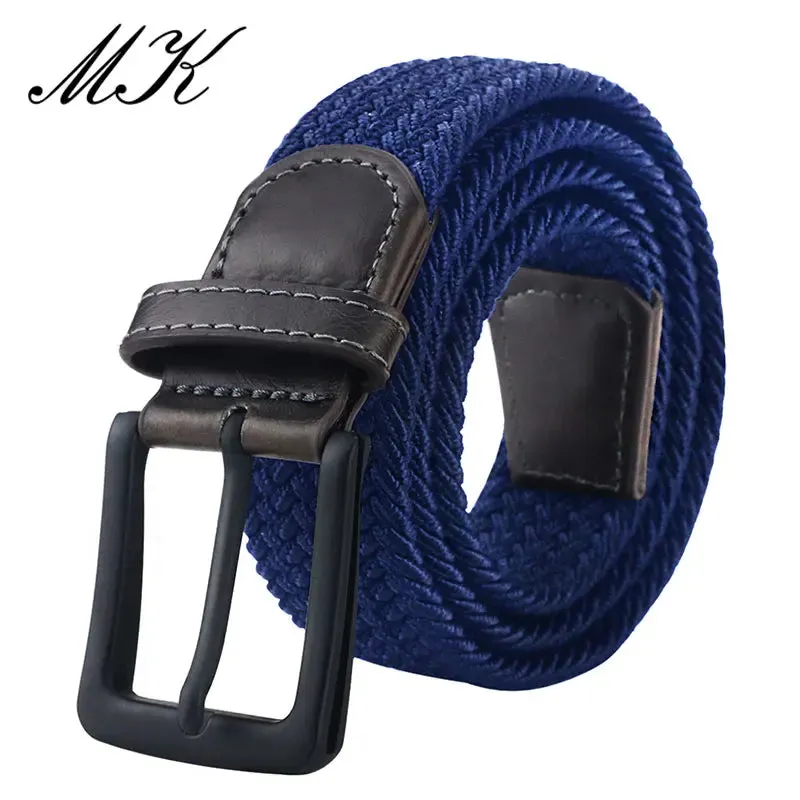 Men's Fashion Canvas Belts with Metal Pin Buckles -  Military Tactical Strap, Male Elastic Belt for Pants , Jeans & Trousers - Excellent Gift for Men
