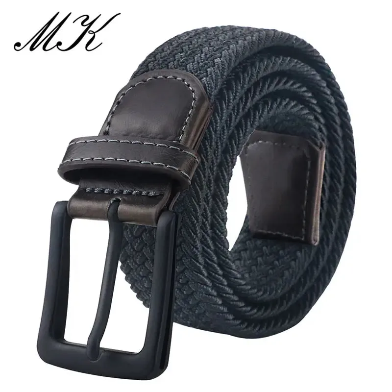 Men's Fashion Canvas Belts with Metal Pin Buckles -  Military Tactical Strap, Male Elastic Belt for Pants , Jeans & Trousers - Excellent Gift for Men