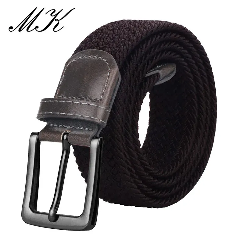 Men's Fashion Canvas Belts with Metal Pin Buckles -  Military Tactical Strap, Male Elastic Belt for Pants , Jeans & Trousers - Excellent Gift for Men