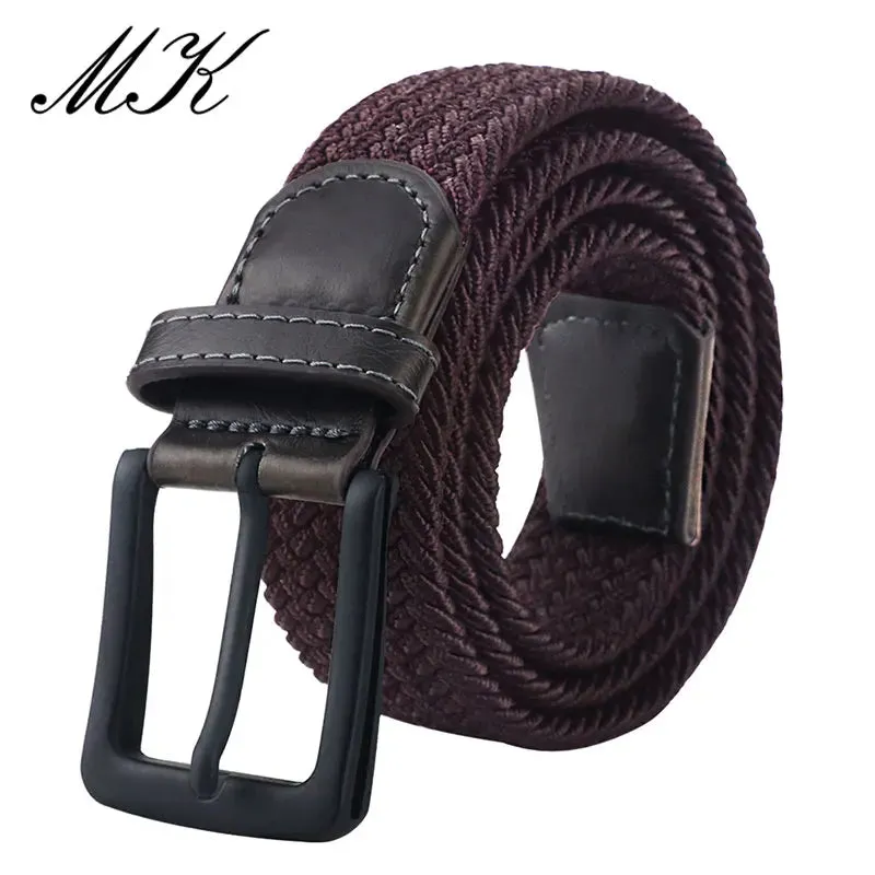 Men's Fashion Canvas Belts with Metal Pin Buckles -  Military Tactical Strap, Male Elastic Belt for Pants , Jeans & Trousers - Excellent Gift for Men