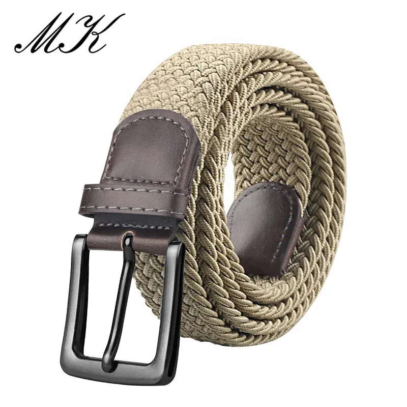 Men's Fashion Canvas Belts with Metal Pin Buckles -  Military Tactical Strap, Male Elastic Belt for Pants , Jeans & Trousers - Excellent Gift for Men