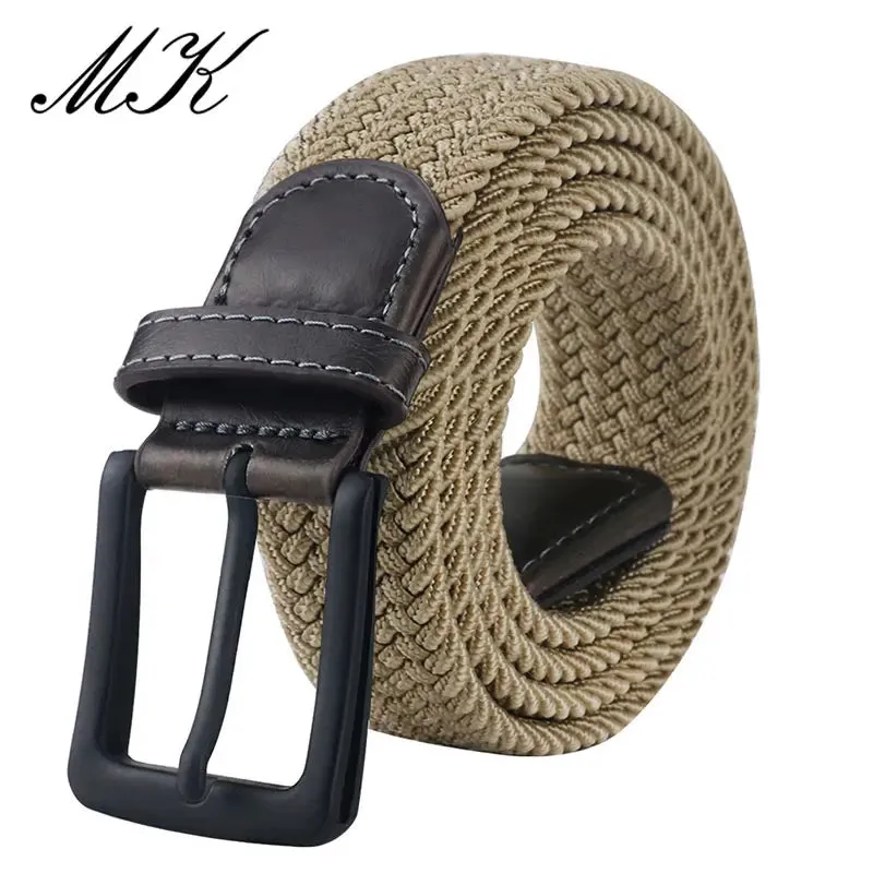 Men's Fashion Canvas Belts with Metal Pin Buckles -  Military Tactical Strap, Male Elastic Belt for Pants , Jeans & Trousers - Excellent Gift for Men