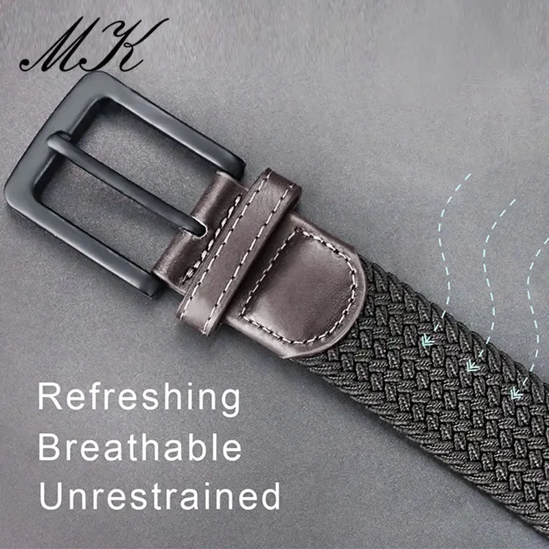 Men's Fashion Canvas Belts with Metal Pin Buckles -  Military Tactical Strap, Male Elastic Belt for Pants , Jeans & Trousers - Excellent Gift for Men