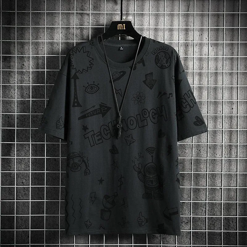 Men's Teenage Fashion Trendy Short Sleeve T-shirt - Casual Streetwear