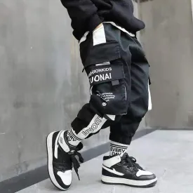 Mqtime teenage boys pants 3-10 years old cotton Korean casual loose pants children spring and autumn trousers  large pockets