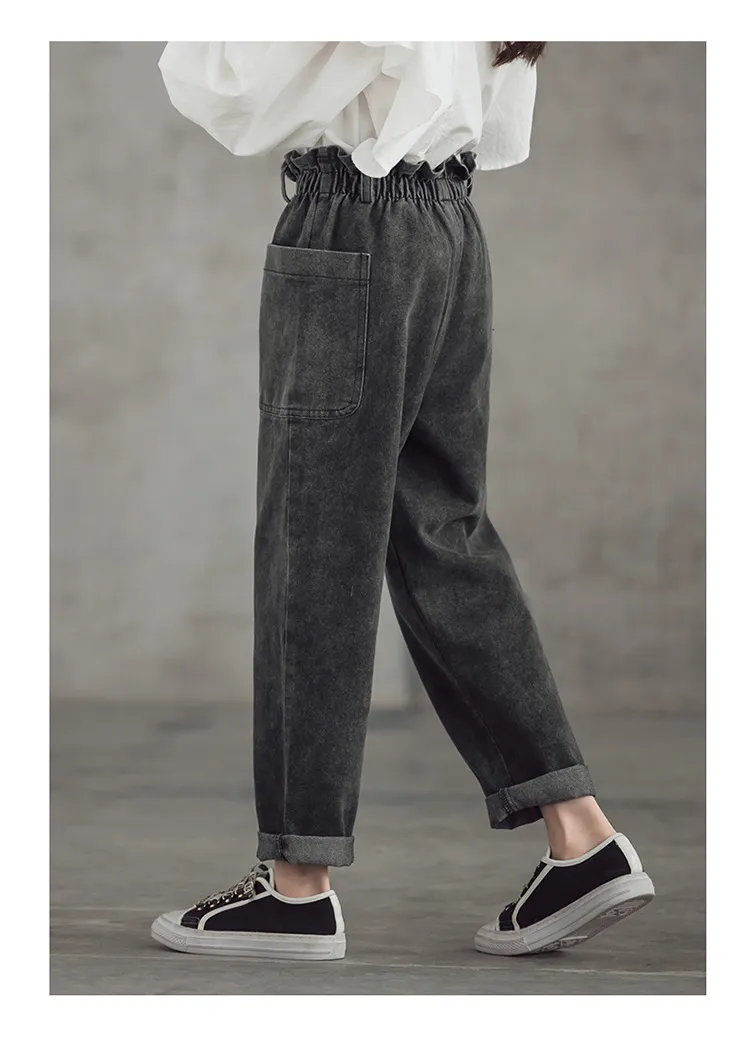 Mqtime Teenage Girls Jeans  New Spring Kids Pants Fashion Loose School Trousers Autumn Fashion Jeans Children Pants 12 13 14 Years
