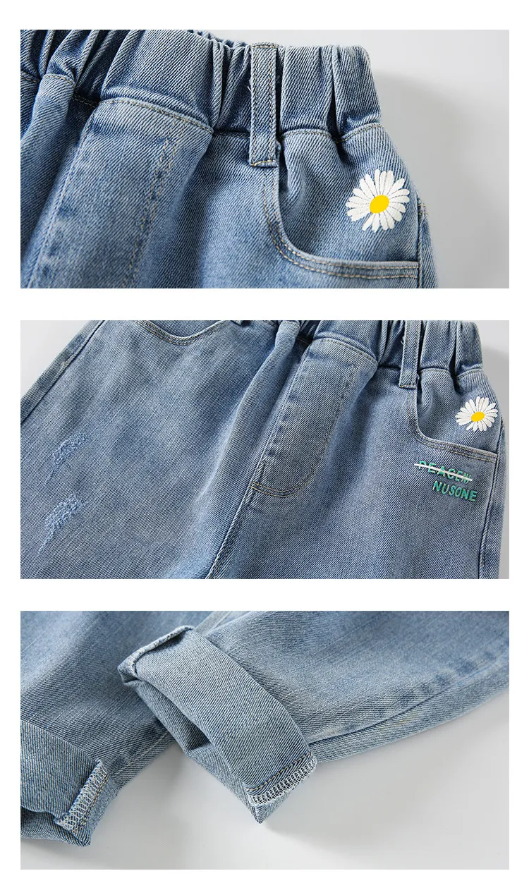 Mqtime Teenage Girls Jeans  New Spring Kids Pants Fashion Loose School Trousers Autumn Fashion Jeans Children Pants 12 13 14 Years