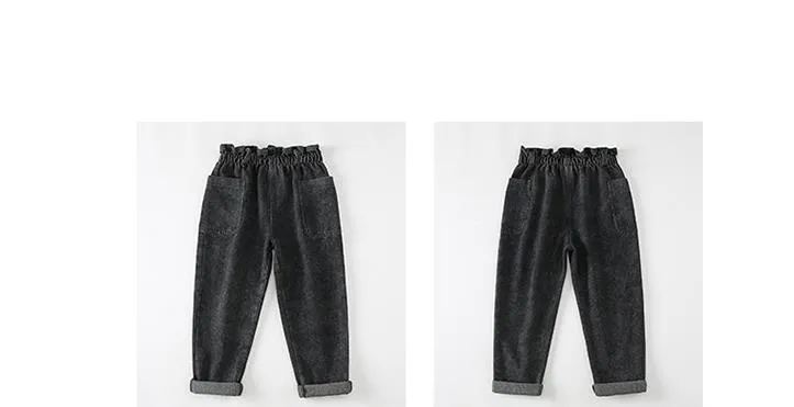 Mqtime Teenage Girls Jeans  New Spring Kids Pants Fashion Loose School Trousers Autumn Fashion Jeans Children Pants 12 13 14 Years