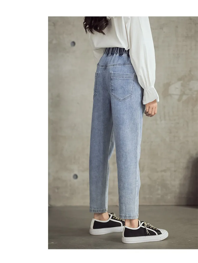 Mqtime Teenage Girls Jeans  New Spring Kids Pants Fashion Loose School Trousers Autumn Fashion Jeans Children Pants 12 13 14 Years