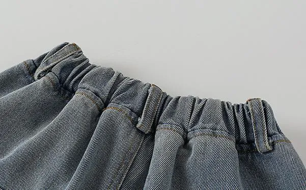 Mqtime Teenage Girls Jeans  New Spring Kids Pants Fashion Loose School Trousers Autumn Fashion Jeans Children Pants 12 13 14 Years