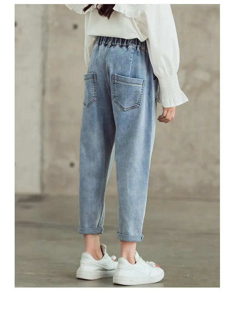 Mqtime Teenage Girls Jeans  New Spring Kids Pants Fashion Loose School Trousers Autumn Fashion Jeans Children Pants 12 13 14 Years