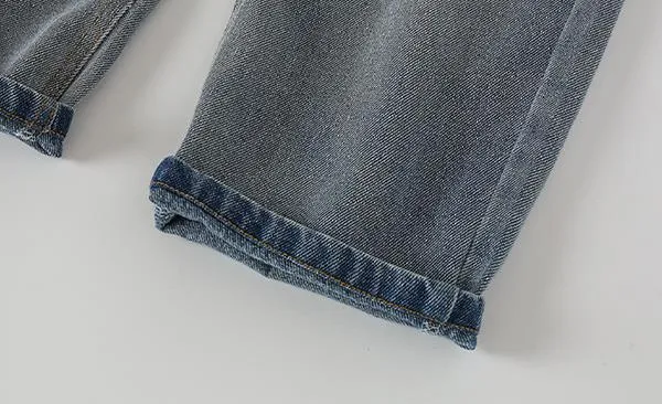 Mqtime Teenage Girls Jeans  New Spring Kids Pants Fashion Loose School Trousers Autumn Fashion Jeans Children Pants 12 13 14 Years