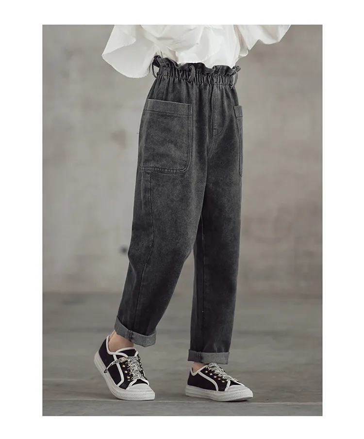 Mqtime Teenage Girls Jeans  New Spring Kids Pants Fashion Loose School Trousers Autumn Fashion Jeans Children Pants 12 13 14 Years