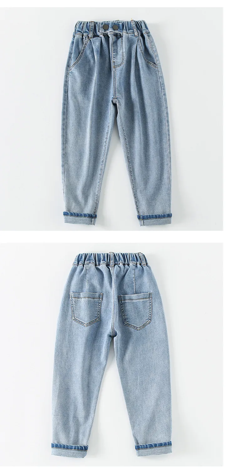 Mqtime Teenage Girls Jeans  New Spring Kids Pants Fashion Loose School Trousers Autumn Fashion Jeans Children Pants 12 13 14 Years