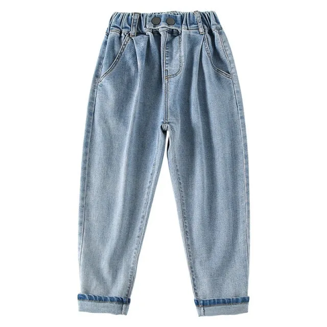 Mqtime Teenage Girls Jeans  New Spring Kids Pants Fashion Loose School Trousers Autumn Fashion Jeans Children Pants 12 13 14 Years