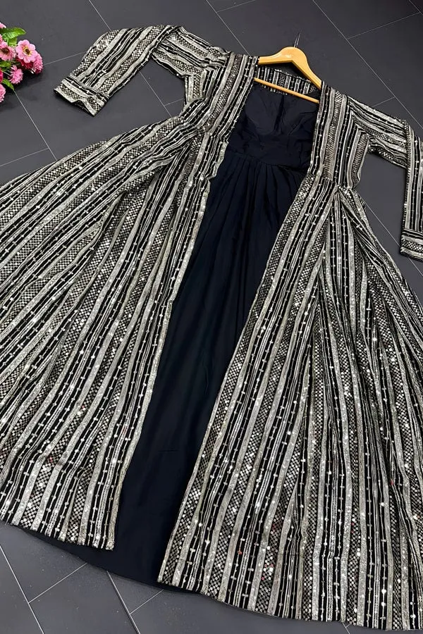 New Latest Indian Long Jacket Gown For Girls