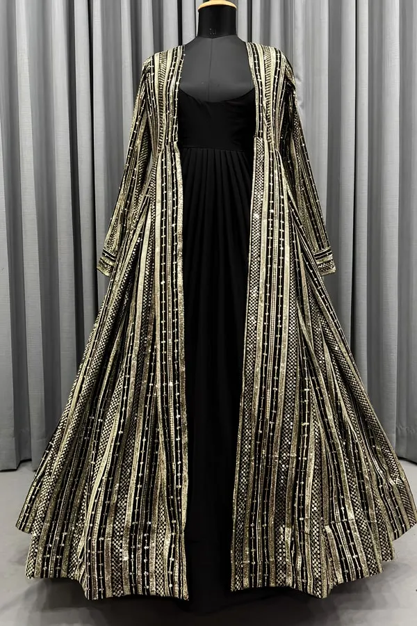 New Latest Indian Long Jacket Gown For Girls