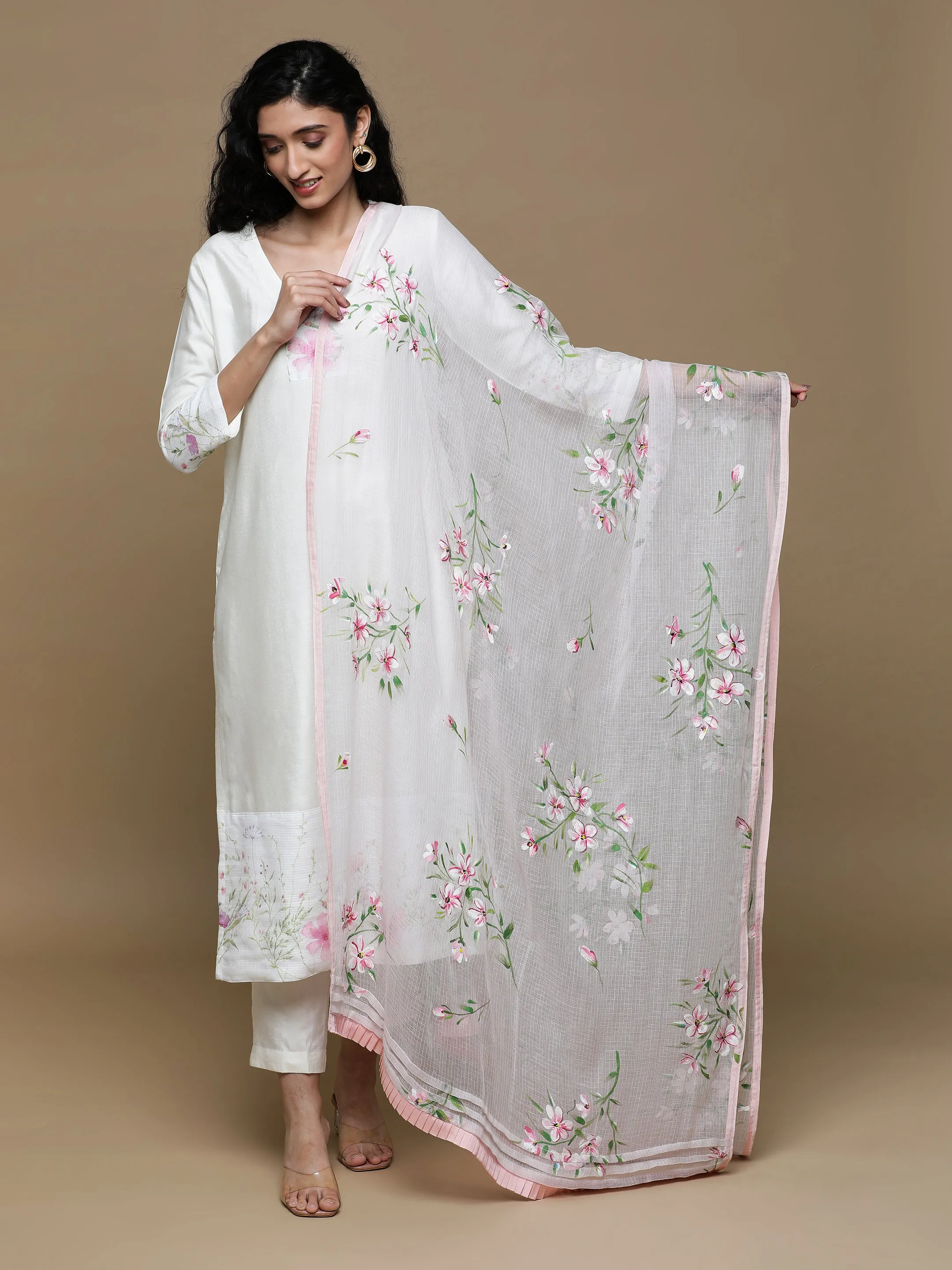 Ruh Kota Peach Dupatta