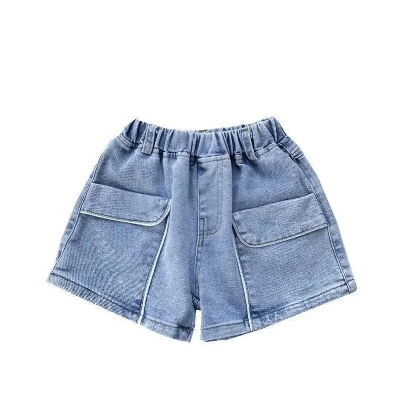 Shorts for Girls Blue All-match Children Denim Skirt Pants Fashion Jeans 2024 Summer Casual Teenage Short Pants 10 12 14 Years