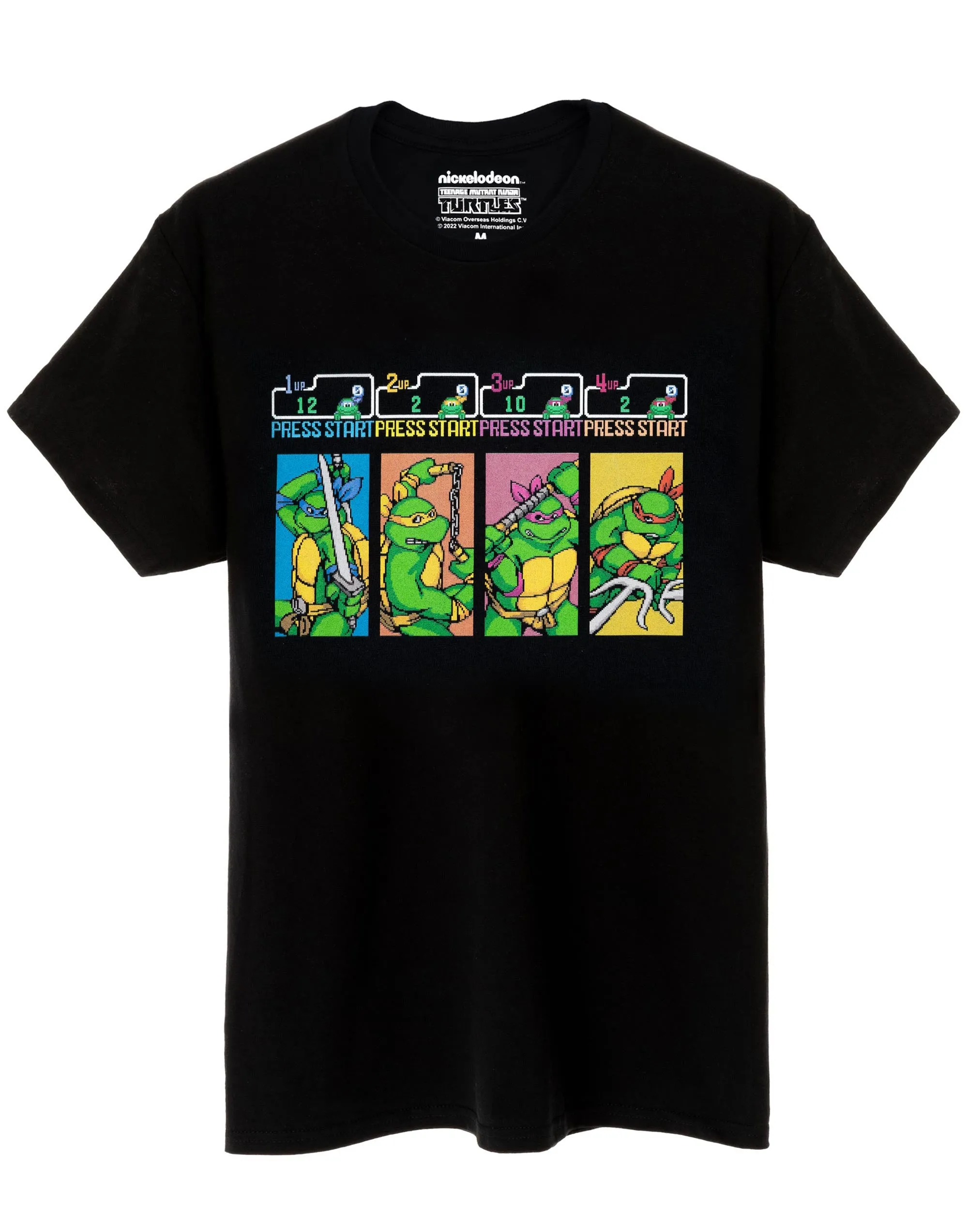 Teenage Mutant Ninja Turtles Arcade Press Start Men's Black T-Shirt