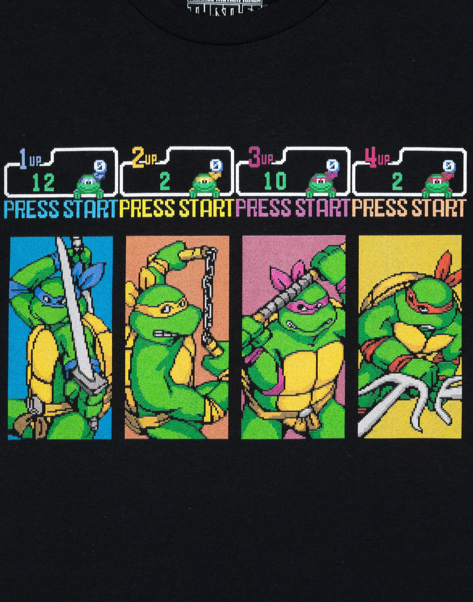 Teenage Mutant Ninja Turtles Arcade Press Start Men's Black T-Shirt