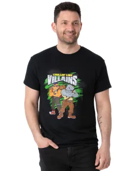 Teenage Mutant Ninja Turtles Bebop and Rocksteady Villains Men's Black T-Shirt