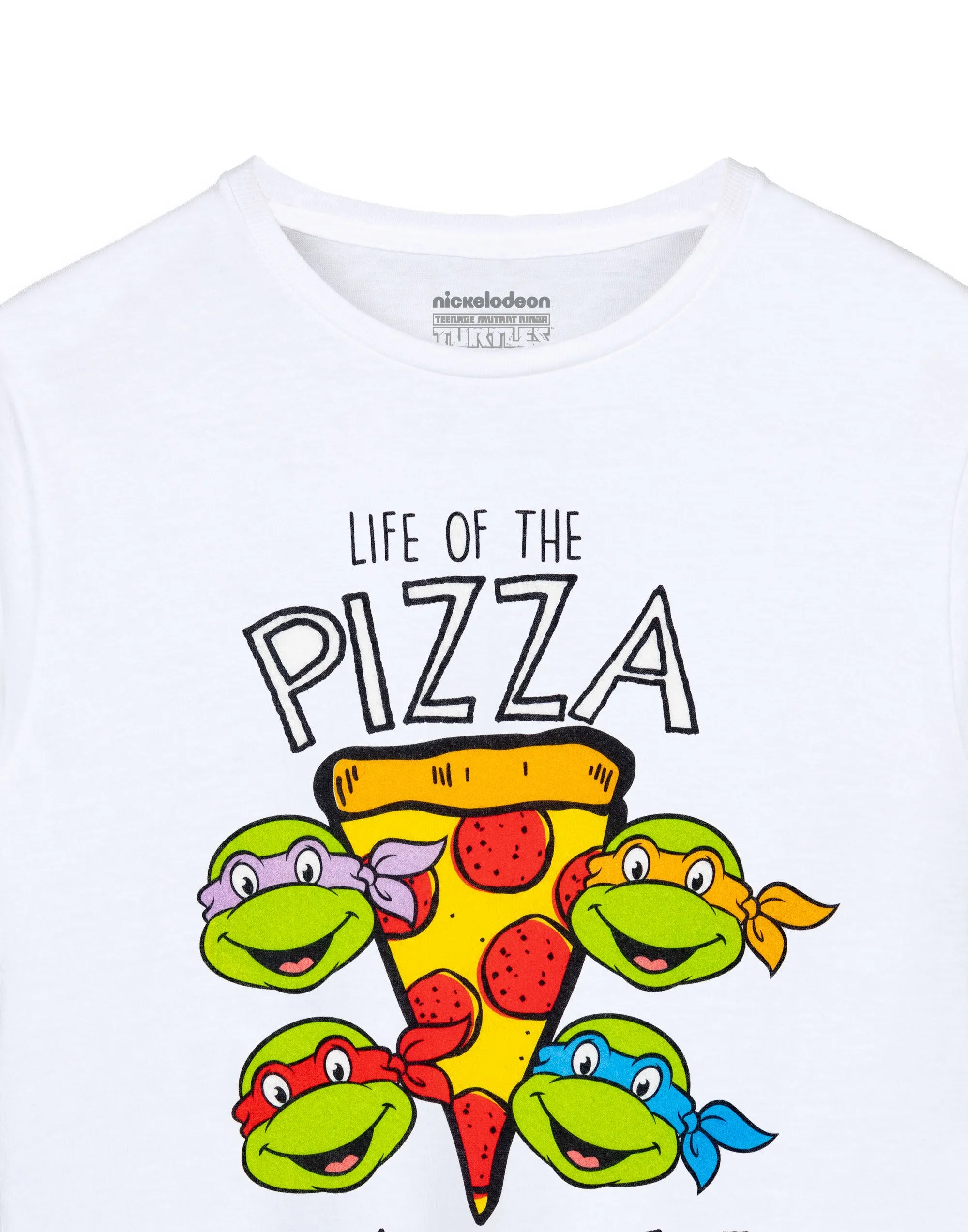 Teenage Mutant Ninja Turtles Boys Life of The Pizza Party White Short-Sleeved T-Shirt
