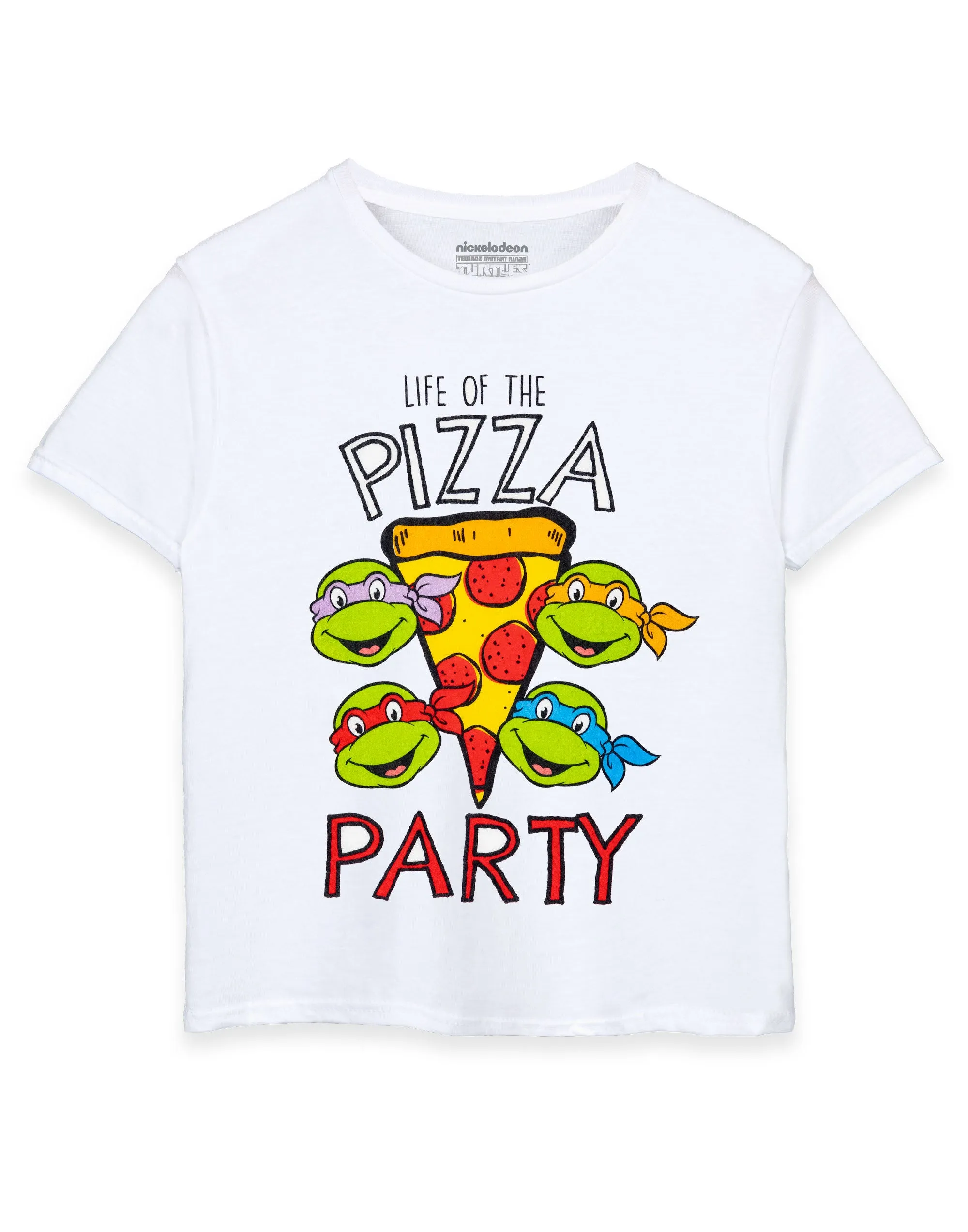 Teenage Mutant Ninja Turtles Boys Life of The Pizza Party White Short-Sleeved T-Shirt