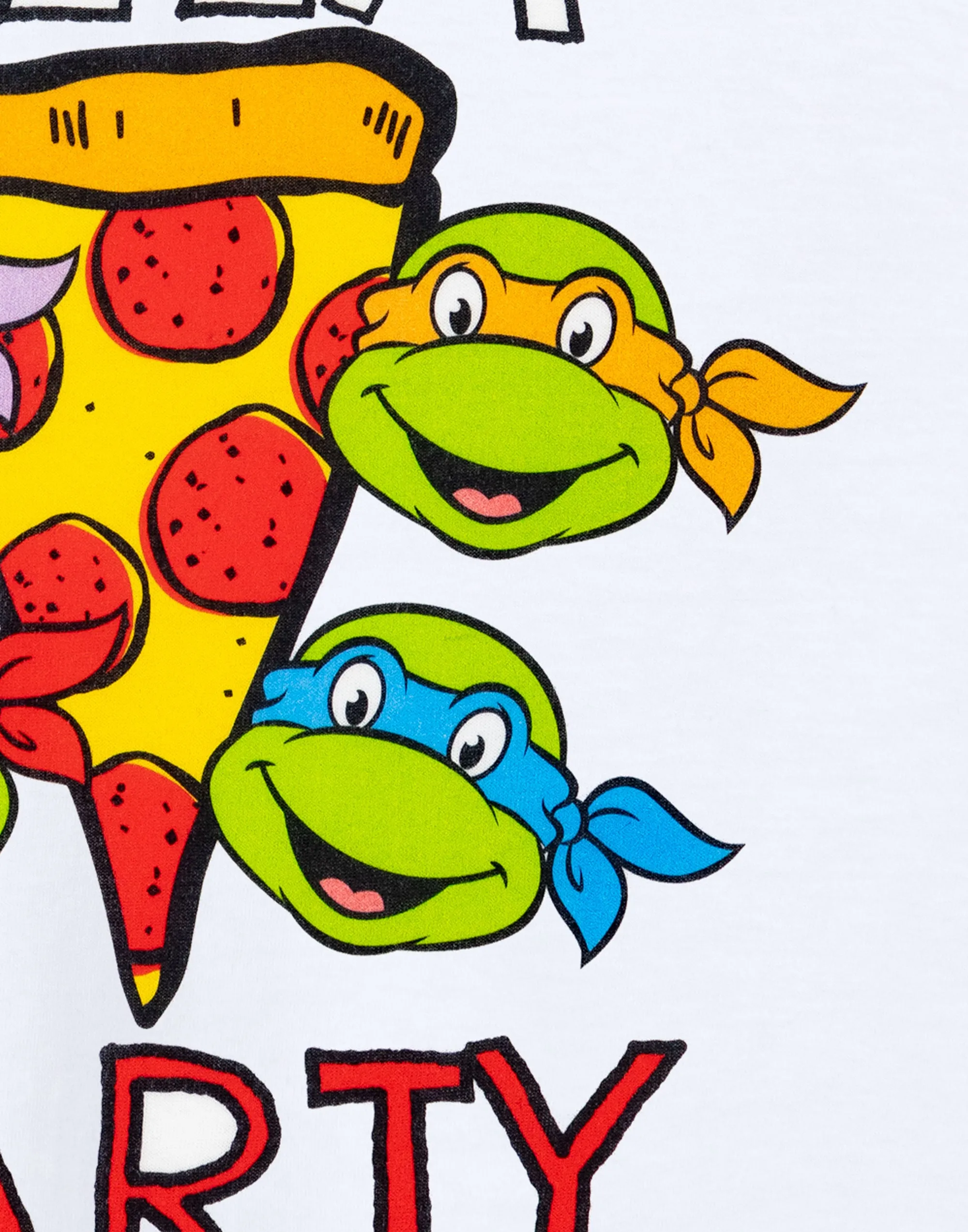 Teenage Mutant Ninja Turtles Boys Life of The Pizza Party White Short-Sleeved T-Shirt
