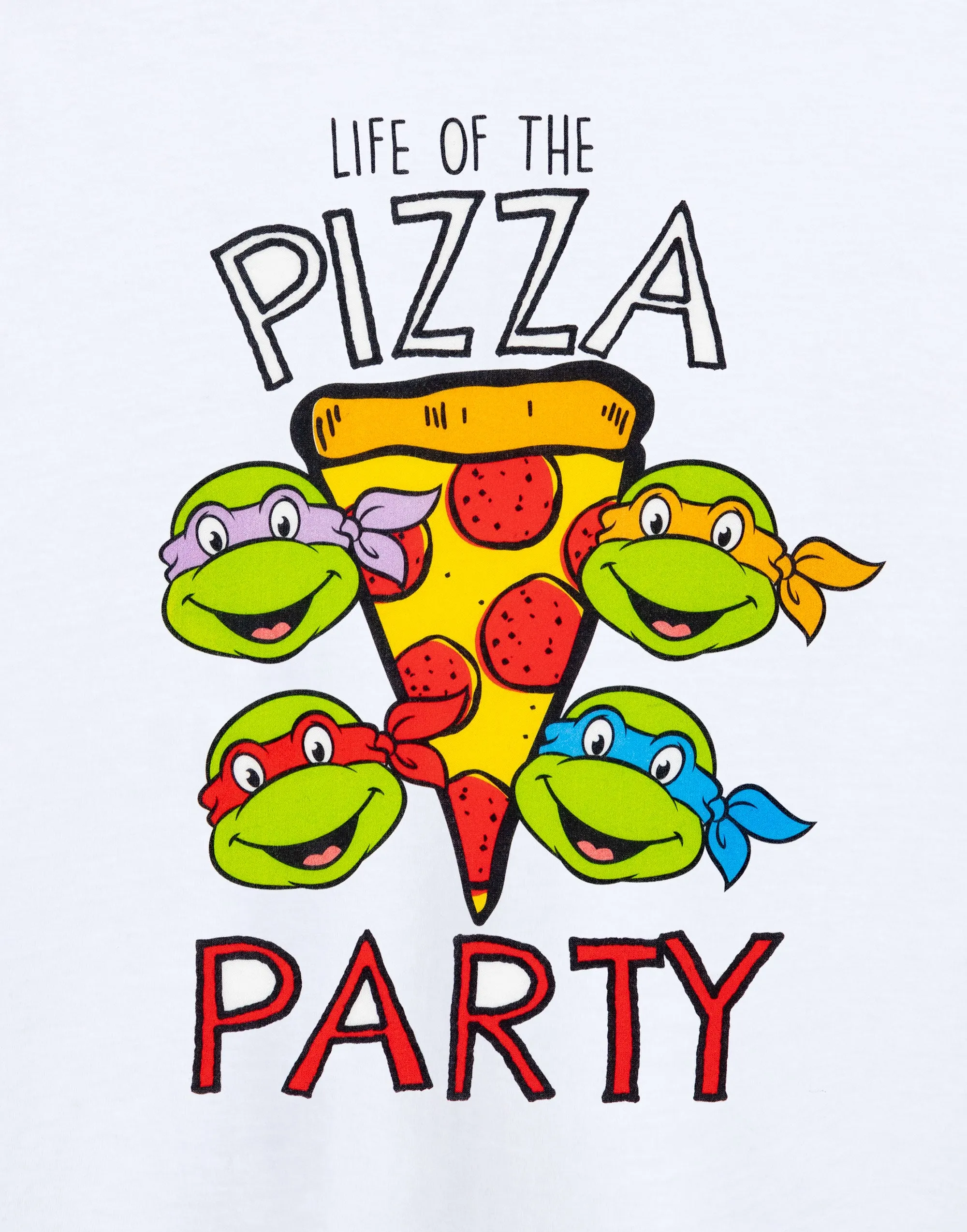Teenage Mutant Ninja Turtles Boys Life of The Pizza Party White Short-Sleeved T-Shirt