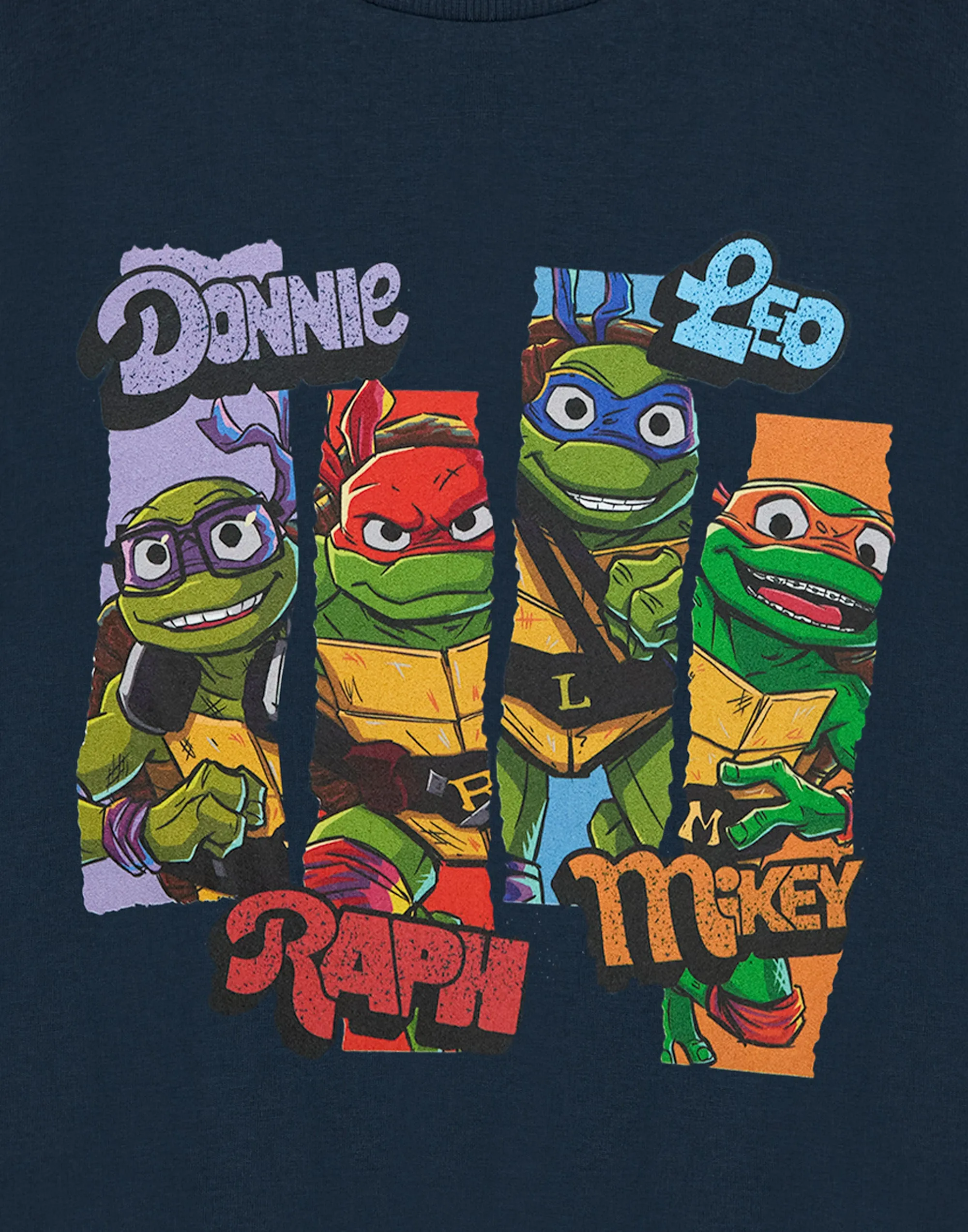 Teenage Mutant Ninja Turtles Character Slices Boys Blue Short Sleeved T-Shirt